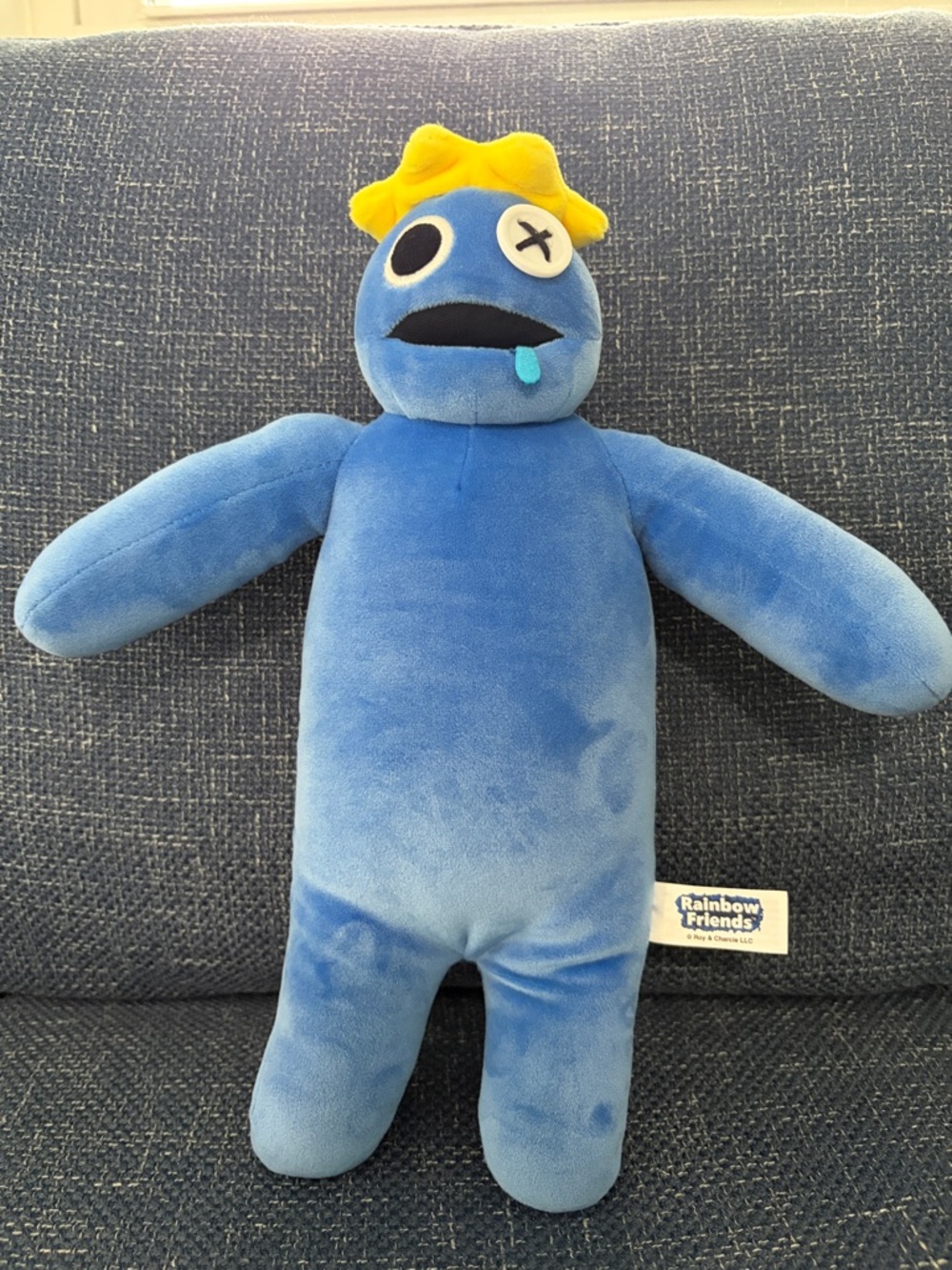 Rainbow Friends Blue Plush with Yellow Crown-Roblox